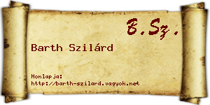Barth Szilárd névjegykártya