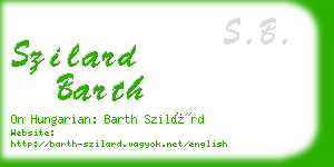 szilard barth business card